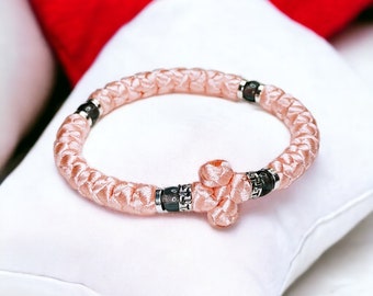 Christelijke handgemaakte sieradenarmband Komboskini met metaal en acrylkralen
