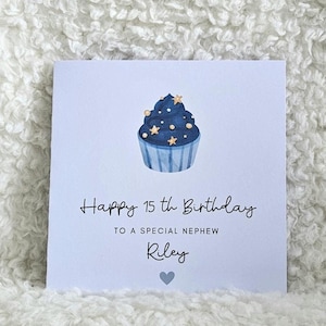 Neveu personnalisé, carte d'anniversaire de neveu, joyeux anniversaire, carte d'âge pour lui cadeau neveu, adolescent, 16, 18, 21, 30, 15, 12, 17