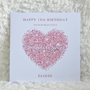 Petite-fille personnalisée, carte d'anniversaire de petite-fille, joyeux anniversaire, carte d'âge pour elle, adolescent, 16, 18, 21, 30,