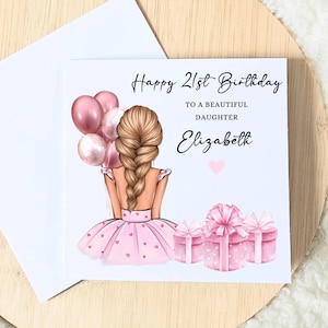 Personnalisée fille, carte d'anniversaire fille, fille spéciale, joyeux anniversaire, carte d'âge pour elle, adolescent, 16e, 18e, 21e, 30e,