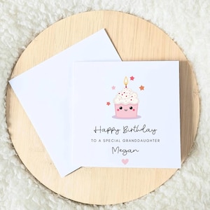 Carte personnalisée de petite-fille, cadeau d'anniversaire de petite-fille, joyeux anniversaire, cartes pour les filles, 3ème 4ème 5ème 6ème 7ème 7ème 8ème 9ème 10ème 11ème 12ème