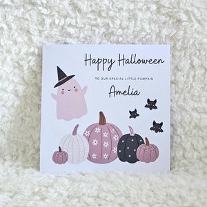 Premières cartes d'Halloween pour fils pour fille pour petit-fils pour petite-fille, jolie carte d'Halloween personnalisée carte personnalisée