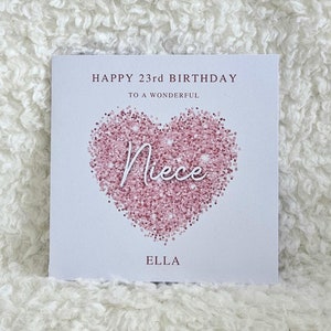 Nièce personnalisée, carte d'anniversaire nièce, joyeux anniversaire, carte d'âge pour elle, adolescent, 16e, 18e, 21e, 30e