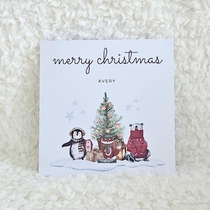 Carte de Noël personnalisée pour fils ou fille, carte de Noël pour bébé fille ou garçon, carte de Noël pour enfants, carte de Noël pour enfants