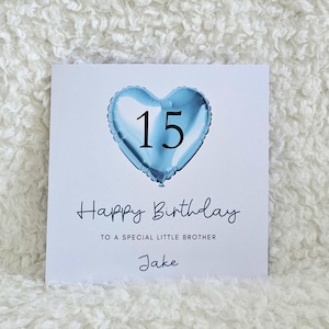 Carte personnalisée frère, carte d'anniversaire petit frère joyeux anniversaire grand frère, carte d'âge cadeau pour lui, adolescent, 16e, 18e, 21e, 30e