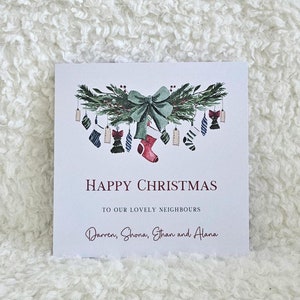 Carte de Noël personnalisée pour voisins, pour des amis, cartes de Noël au Royaume-Uni, carte personnalisée