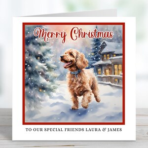 Cartes de Noël personnalisées, Cartes de Noël Cockapoo, Pour des amis, Pour maman et papa, Noël chien mignon, carte spéciale