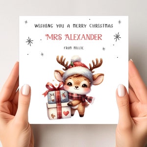 Carte de Noël pour professeur, Carte personnalisée pour professeurs, Cadeaux de Noël personnalisés pour professeur, À mon professeur, Chambre de bébé, Nourrice, Noël
