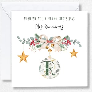 Carte de Noël pour professeur, Carte personnalisée pour professeurs, Cadeaux de Noël personnalisés pour professeur, À mon professeur, Chambre de bébé, Nourrice, Noël