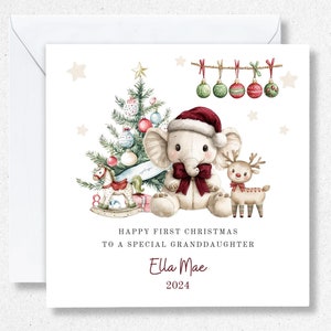 1ère carte de Noël pour bébé fille, première carte de Noël pour fille, petite-fille, nièce, première carte de Noël personnalisée pour arrière-petite-fille