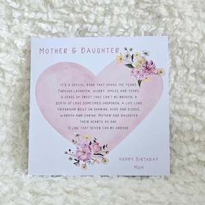 Carte d'anniversaire maman - carte pour l'anniversaire de maman - carte d'anniversaire pour elle - carte d'anniversaire poème maman - carte d'anniversaire spéciale maman