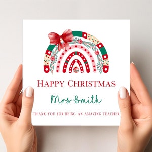 Carte de Noël pour professeur, Carte personnalisée pour professeurs, Cadeaux de Noël personnalisés pour professeur, À mon professeur, Chambre de bébé, Nourrice, Noël
