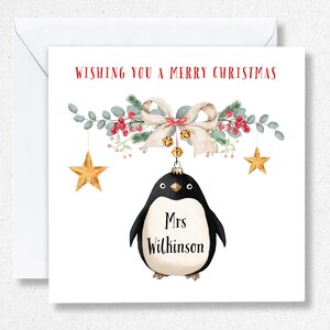 Carte de Noël pour professeur, Carte personnalisée pour professeurs, Cadeaux de Noël personnalisés pour professeur, À mon professeur, Chambre de bébé, Nourrice, Noël