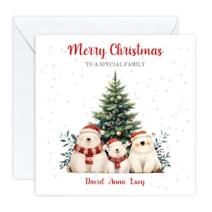 Carte de Noël de famille personnalisée, carte de Noël de noms de famille, carte de Noël personnalisée, cartes de Noël, carte de Noël Royaume-Uni,