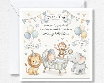 Thank You For Our My Grandson Card, New Grandparents Cards, New Baby Gift Baby Boy, New Grandson Card, Birth Of Grandson