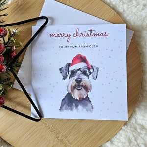 Cartes de Noël personnalisées, Cartes de Noël Schnauzer, Pour des amis, Pour les enfants, Amateur de schnauzer, Jolie carte de Noël Schnauzer, pour maman, pour papa