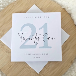 Carte d'anniversaire de fils personnalisée, carte d'anniversaire de fils, fils spécial, joyeux anniversaire, carte d'âge pour lui, adolescent, 16e, 18e, 21e, 30e, 40e,