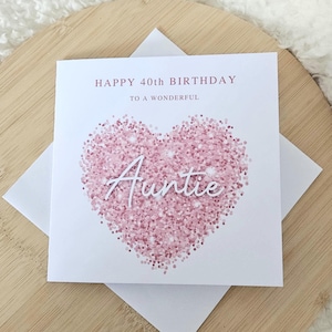 Tante personnalisée, carte d'anniversaire tante, joyeux anniversaire, carte d'âge pour elle, carte tante, 16e, 18e, 21e, 40e