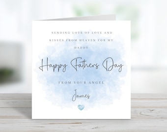 Father's Day Card from heaven - Baby loss card - Angel baby Father's Day card - Personalised Father's day card. For Daddy.