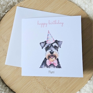 Cartes d'anniversaire personnalisées, Cartes d'anniversaire de Schnauzer, Pour les amis, Pour les enfants, Propriétaire de Schnauzer, Jolie carte d'anniversaire de Schnauzer, Fille, Fils