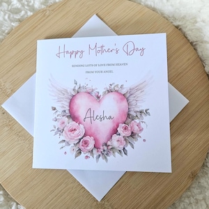 Carte personnalisée de fête des mères - Carte de fête des mères du ciel pour maman et maman - Carte de Angel Baby - Carte de perte de bébé, perte d'un enfant.