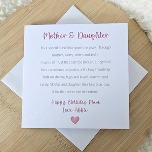 Carte d'anniversaire maman - carte pour l'anniversaire de maman - carte d'anniversaire pour elle - carte d'anniversaire poème maman - carte d'anniversaire cadeau spécial maman