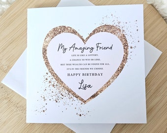 Carte d'ami, carte d'anniversaire d'un ami, carte de poème, carte d'anniversaire pour un ami, carte pour le meilleur ami, ami spécial, carte d'ami Royaume-Uni, personnalisée