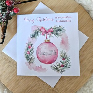 Petites-filles Cartes de Noël personnalisées pour enfants | Carte de Noël pour enfants pour fille, petite-fille, nièce | Petite fille