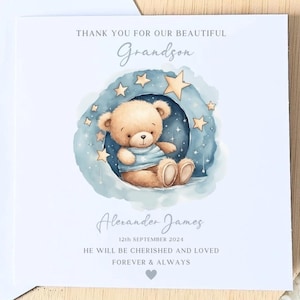Carte de remerciement pour notre petit-fils, nouvelles cartes de grands-parents, cadeau de naissance d'un petit-fils, carte de naissance d'un petit-fils