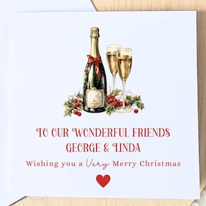Carte de Noël pour amis, carte de Noël d'amis, meilleurs amis, carte d'amis personnalisée au Royaume-Uni, cadeau pour des amis, pour elle, pour lui, carte de couple