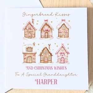 Petite-fille personnalisée de Noël pour fille | Carte de Noël pour fille, petite-fille, nièce, petite fille