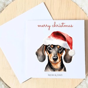 Cartes de Noël personnalisées, Cartes de Noël teckel, Pour des amis, Pour maman et papa, Noël chien mignon, carte spéciale