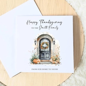 Carte de Thanksgiving, Happy Thanksgiving, cartes personnalisées, carte d'automne, carte personnalisée de citrouilles de Thanksgiving