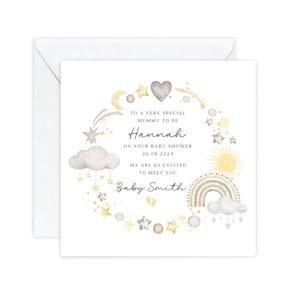 Carte de naissance personnalisée neutre entre les sexes, cadeau de baby shower, future maman, carte de bébé, carte de naissance, carte de grossesse, carte de nouvelle maman, sexe révélé