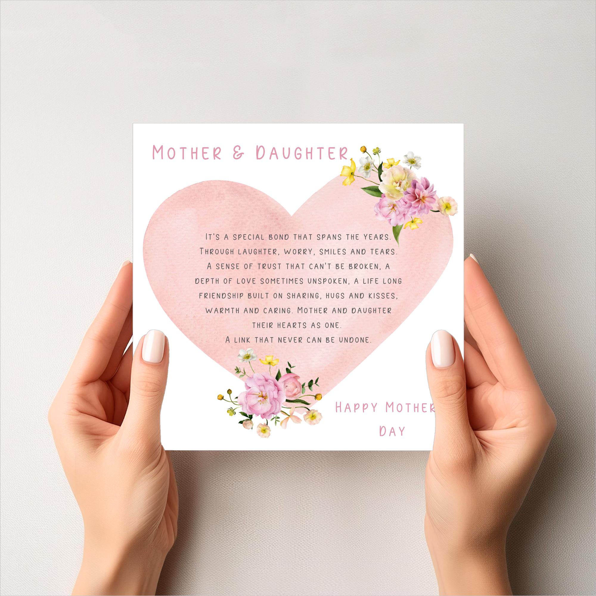 Mother&#39;s Day card, Card for Mum, Card for Mom, Poem Mother&#39;s day card, Keepsake Mother&#39;s Day Card, Personalised Mother&#39;s Day card.