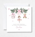 Personalised Baby Girl's First Christmas Card: Bauble Ornament Keepsake 2026