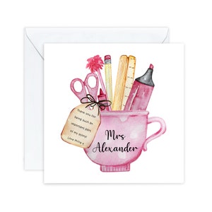 Cartes de remerciement pour enseignant, carte pour enseignant, carte de fin d'école, carte de remerciement pour enseignant, carte personnalisée pour enseignant, carte de remerciement.