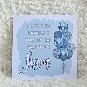 Petit-fils personnalisé, carte d'anniversaire de petit-fils, joyeux anniversaire, carte d'âge pour lui, adolescent, 16e, 18e, 21e, 30e