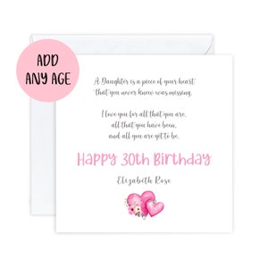 Carte d'anniversaire personnalisée poème fille, fille spéciale, joyeux anniversaire, carte d'âge pour elle, adolescent, 16, 18, 21, 30, 14, 15