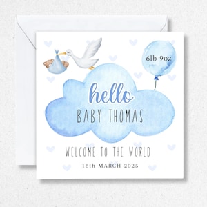 Carte de bienvenue dans le monde pour bébé garçon, nouveau-né, fils, petit-fils, petit-fils, bébés garçons 2025, cadeau nouveau-né, maman, papa, nouveaux parents, félicitations