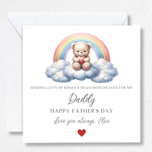 Carte de fête des pères tombée du ciel - Carte de perte de bébé - Carte de fête des pères de bébé ange - Carte de fête des pères personnalisée. Pour papa.
