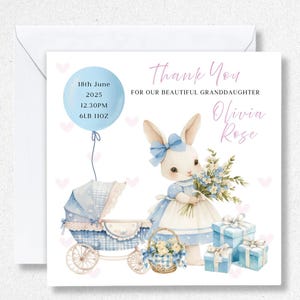 Carte de remerciement pour notre petite-fille, nouvelles cartes de grands-parents, cadeau de naissance d'une petite-fille, carte de naissance d'une petite-fille
