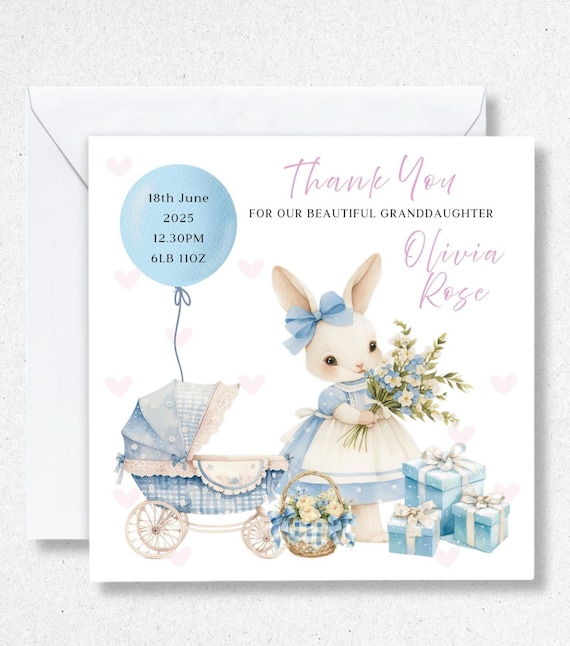 New Granddaughter Card: Thank You Grandparents, Baby Girl Gift