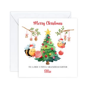 Cartes de Noël personnalisées pour fille Carte de Noël pour enfant pour fille, petite-fille nièce, petite fille pour sa jolie carte Abeille