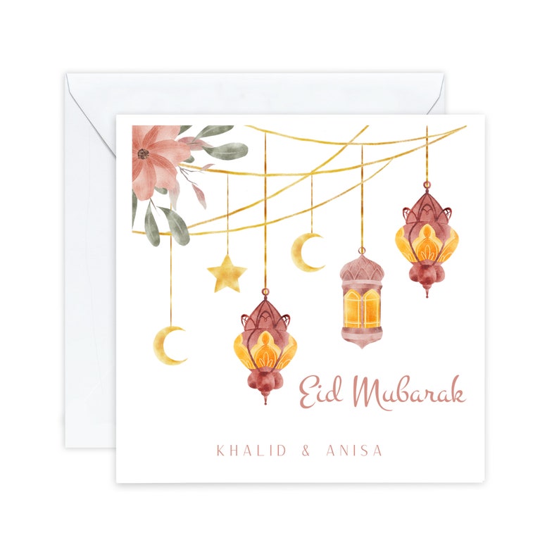 Personalised Eid Mubarak Card, Eid Card, Eid Greeting Cards, Eid Mubarak card, Happy Eid Card, Eid Mubarak Card. image 5