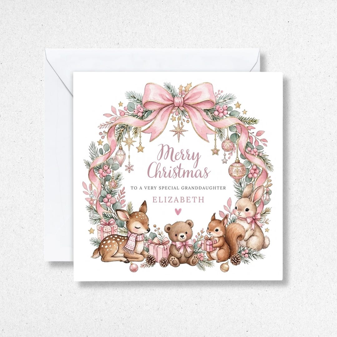 Personalised Baby Girl's First Christmas Card, Great Granddaughter ...