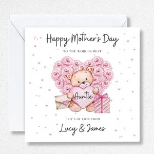 Carte fête des mères pour tante tante de nièce neveu Meilleures idées de cadeau tante pour le dimanche des mères soeur tante cartes de fête des mères personnalisées mignonnes