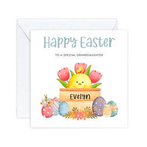 Carte de Pâques personnalisée pour petite-fille, nièce, arrière-petite-fille, jolies cartes de Pâques de lapin, pour petite fille, cadeau de Pâques pour enfants