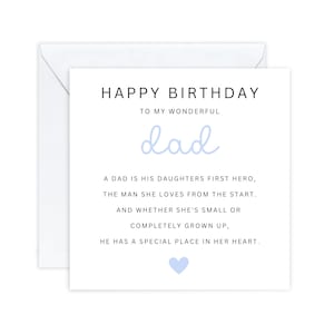 Dad Birthday Card - Card For Dad's Birthday - Birthday Card For Him - Poem Birthday Card Dad - Special Dad Birthday Card