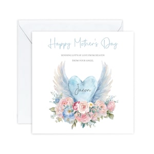 Carte personnalisée de fête des mères - Carte de fête des mères du ciel pour maman et maman - Carte de Angel Baby - Carte de perte de bébé, perte d'un enfant.